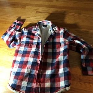 J.Crew sherpa lined menswear shirt jacket. Large
